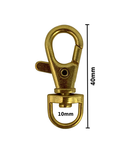 Metal carabiner - Gold 40 x 10 mm