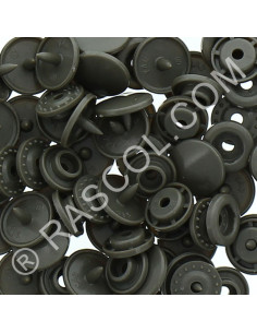 Pack of 25 KAM round resin snaps - Dark Silver