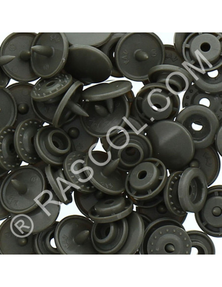 Pack of 25 KAM round resin snaps - Dark Silver