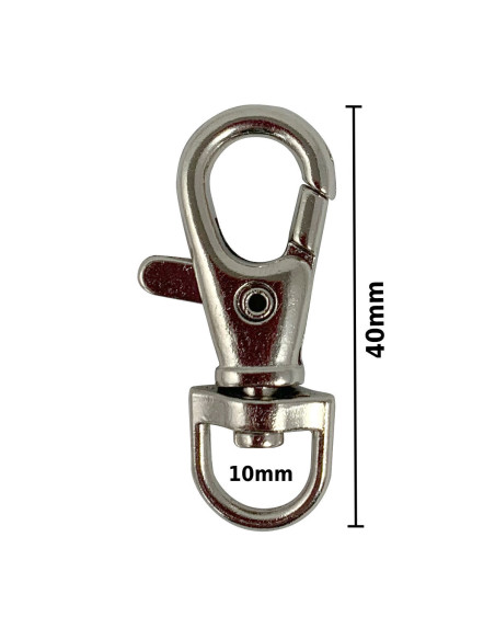 Metal carabiner - Silver 40 x 10 mm