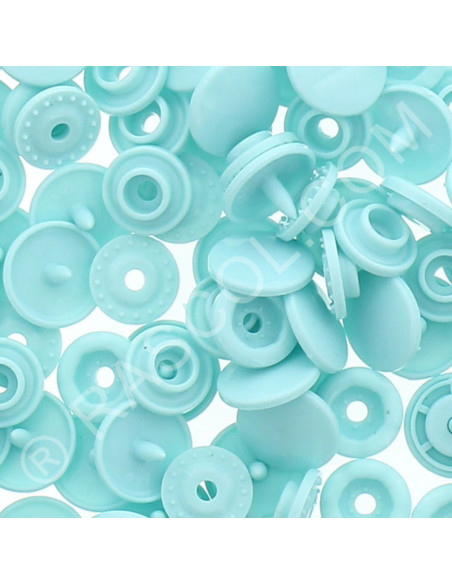 Pack of 25 KAM round resin snaps - Azure blue