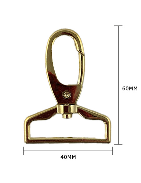 Metal carabiner - Gold 60 x 40 mm