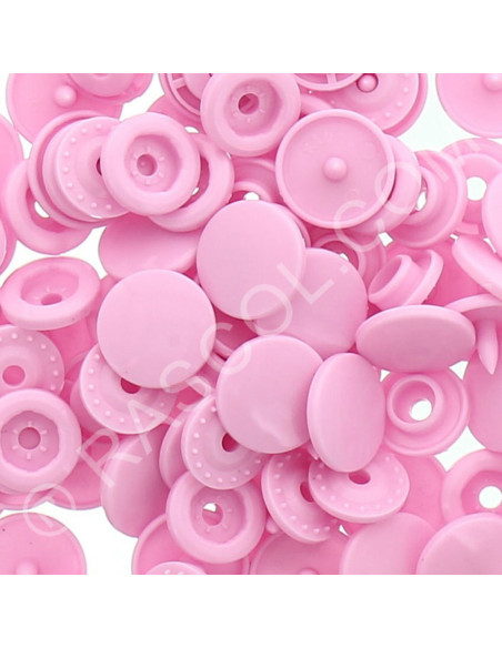 Pack of 25 KAM round resin snaps - Pink