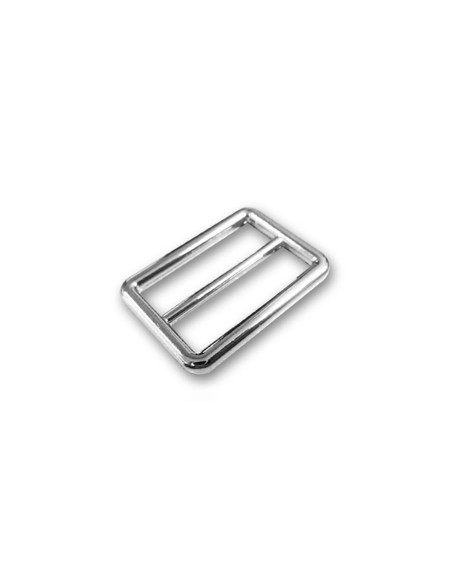 Double sliding loop buckle with stainless steel finish - Silver 20 mm
