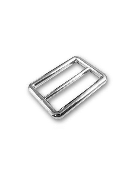 Double sliding loop buckle with stainless steel finish - Silver 25 mm