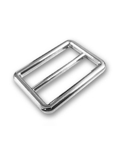 Double sliding loop buckle with stainless steel finish - Silver 30 mm