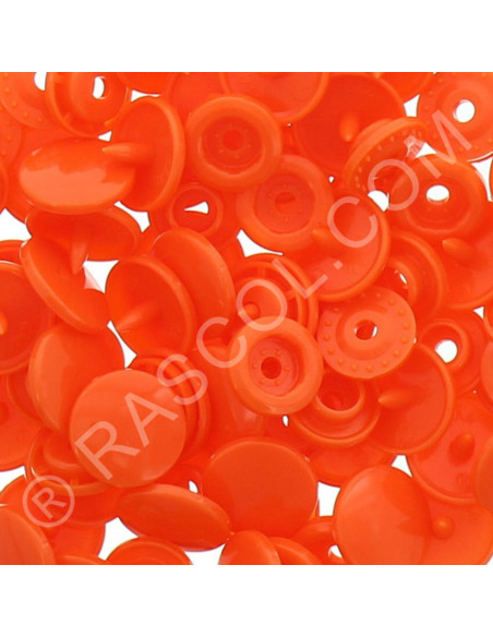 Pack of 25 KAM round resin snaps - Bright orange
