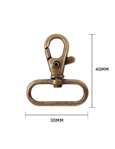 Metal carabiner - Bronze 40 x 30 mm
