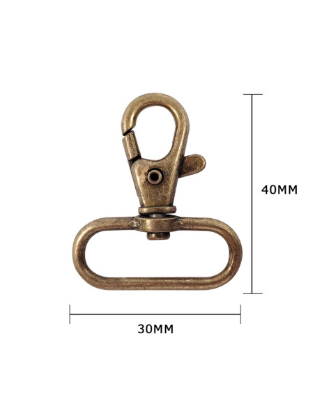 Metal carabiner - Bronze 40 x 30 mm