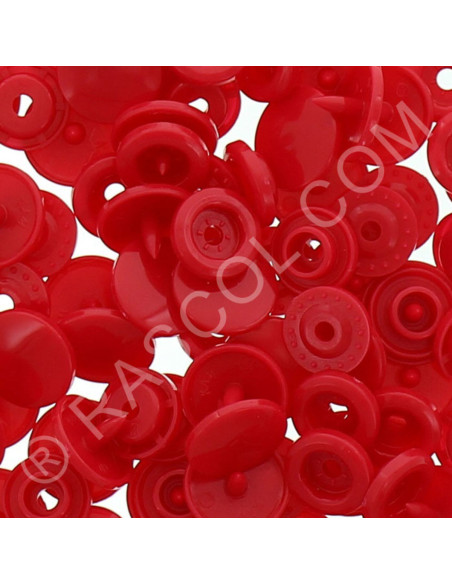Pack of 25 KAM round resin snaps - Vermilion red