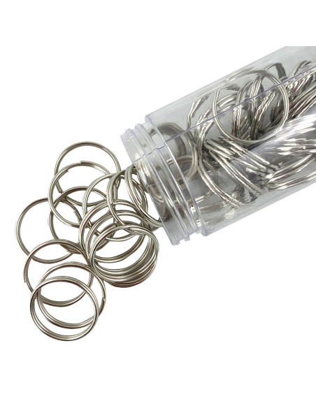 30 mm silver keychain split rings