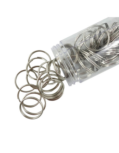 25 mm silver keychain split rings