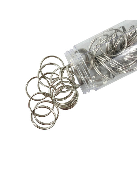 20 mm silver keychain split rings
