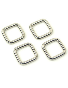 Set of 4 square rings - Silver 12.7 mm