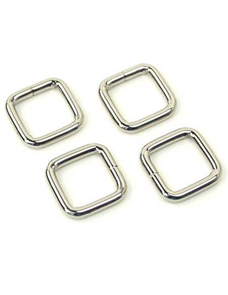 Set of 4 square rings - Silver 12.7 mm