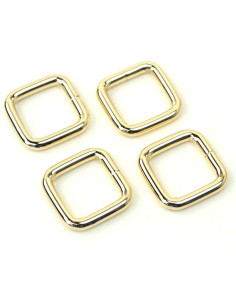 Set of 4 square rings - Gold 12.7 mm