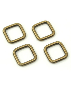 Set of 4 square rings - Bronze 12.7 mm