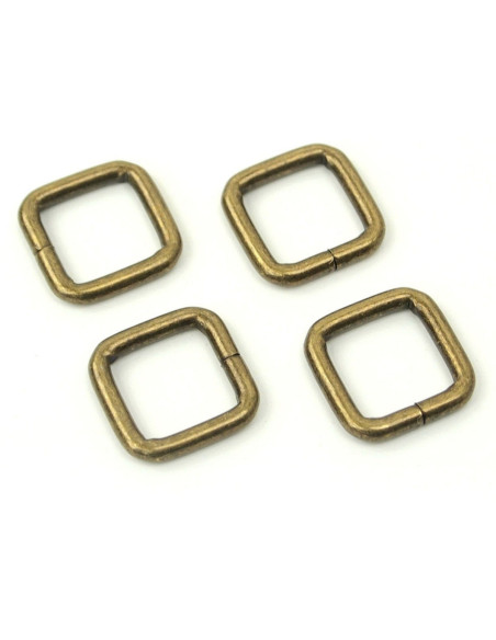 Set of 4 square rings - Bronze 12.7 mm