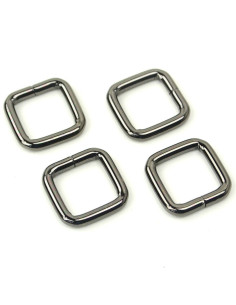 Set of 4 square rings - 12.7 mm gunmetal
