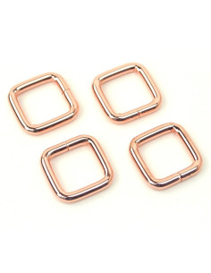 Set of 4 square rings - Rose gold 12.7 mm