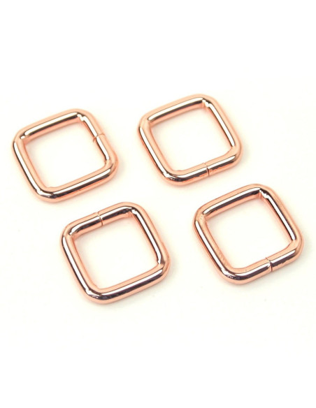 Set of 4 square rings - Rose gold 12.7 mm