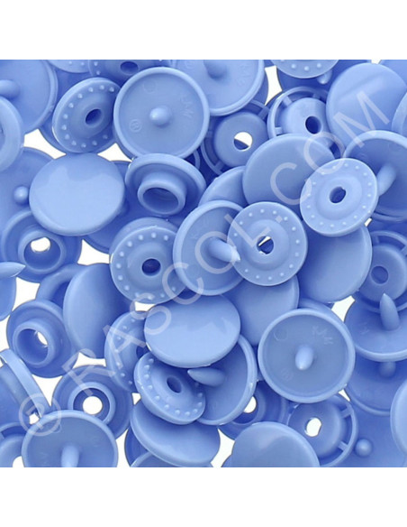 Pack of 25 KAM round resin snaps - Lilac blue
