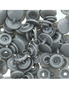 Pack of 25 KAM round resin snaps - Light gray
