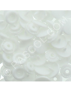 Pack of 25 round KAM resin snaps - Milk