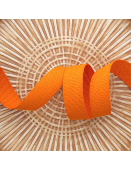 Polyester strap with cotton appearance - Orange