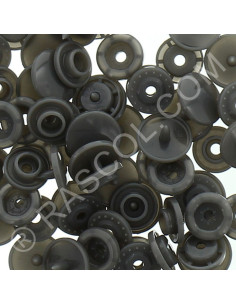 Pack of 25 KAM round resin snaps - Medium gray