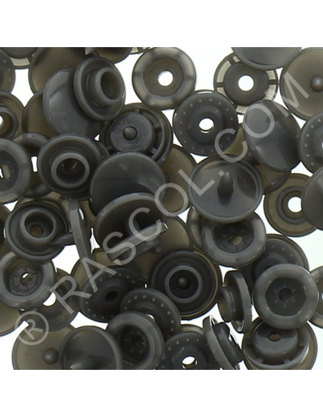 Pack of 25 KAM round resin snaps - Medium gray