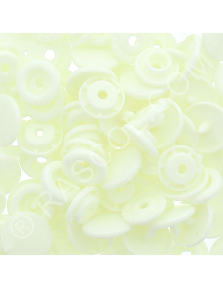 Pack of 25 KAM round resin snaps - Off-white