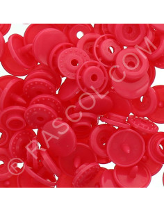 Pack of 25 KAM round resin snaps - Magenta red