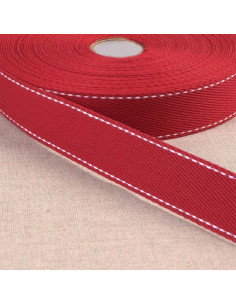 Cotton strap with saddle stitch - Red