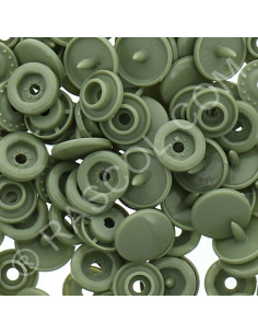 Pack of 25 KAM round resin snaps - Khaki
