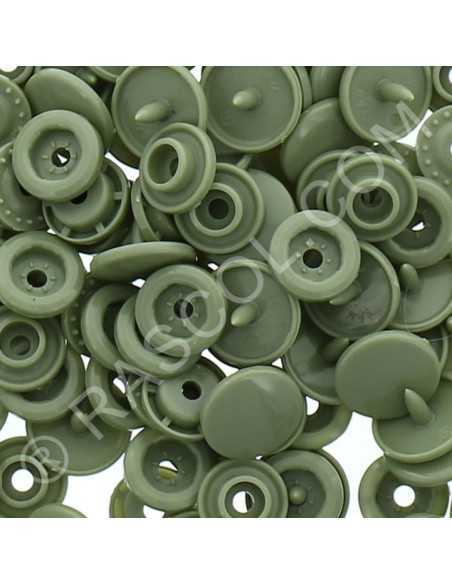 Pack of 25 KAM round resin snaps - Khaki