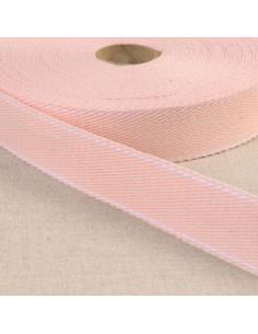 Light pink cotton strap with saddle stitch