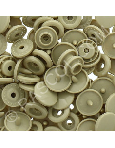 Pack of 25 KAM round resin snaps - Dark beige