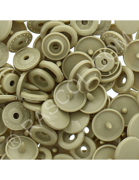 Pack of 25 KAM round resin snaps - Dark beige