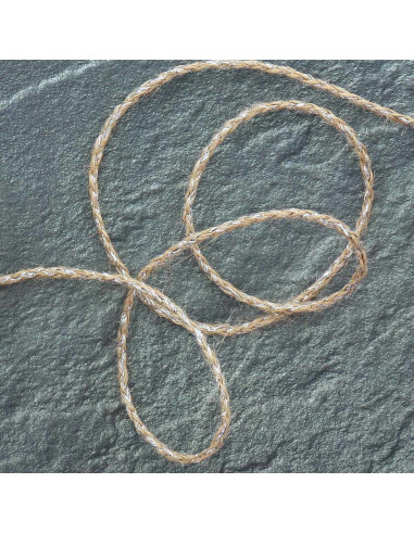 Round braided jute lurex - Silver