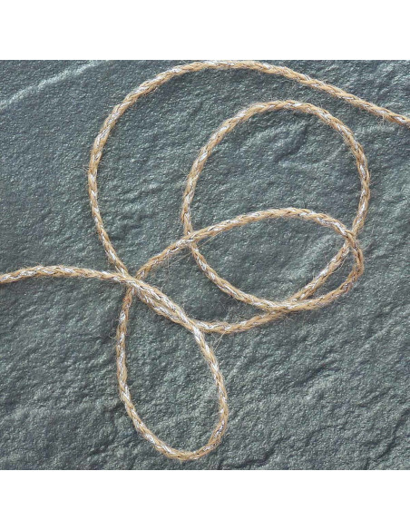 Round braided jute lurex - Silver