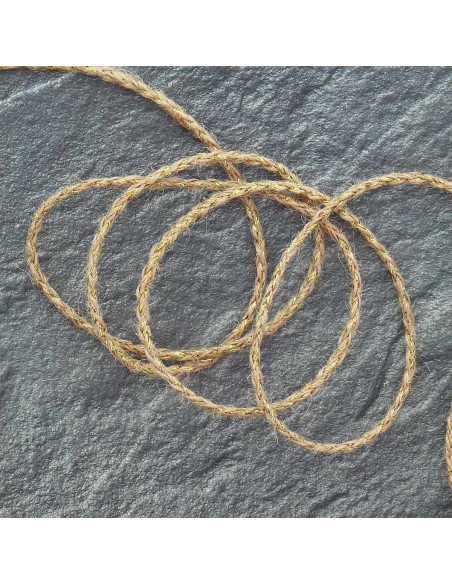Round jute lurex braid - Gold