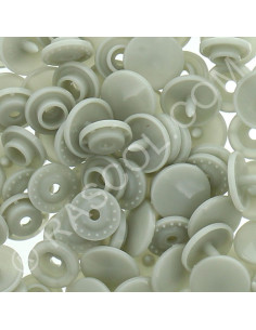 Pack of 25 KAM round resin snaps - Beige gray