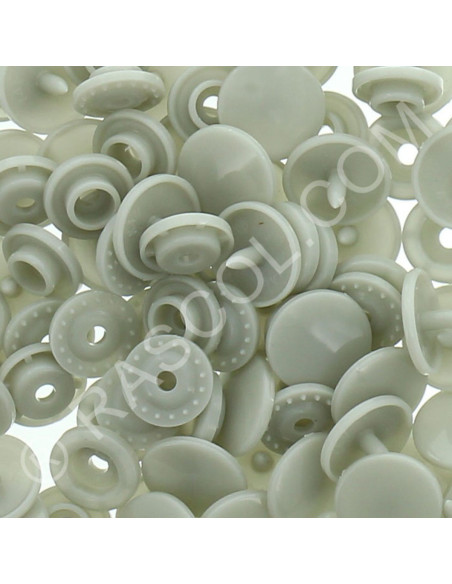 Pack of 25 KAM round resin snaps - Beige gray