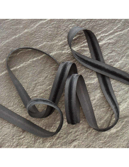 Velvet grosgrain ribbon - Dark gray