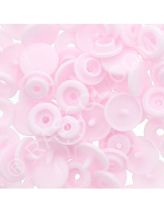Pack of 25 KAM round resin snaps - Light pink