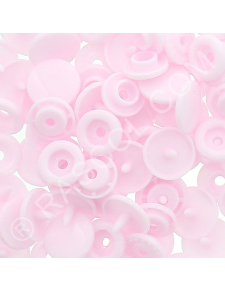 Pack of 25 KAM round resin snaps - Light pink