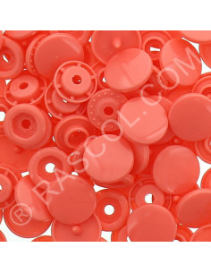 Pack of 25 round KAM resin snaps - Coral