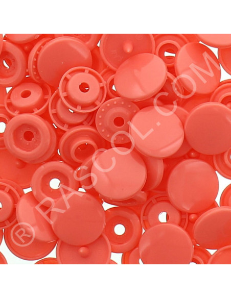 Pack of 25 round KAM resin snaps - Coral
