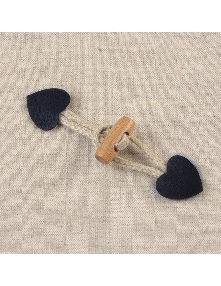 Brandenburg heart faux - Navy blue